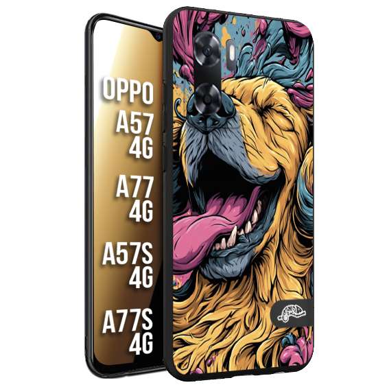 CUSTOMIZZA - Custodia cover nera morbida in tpu compatibile per Oppo A57 - A77 - A57S - A77S (4G) Negroni cocktail teschio illustrazione rosso arancia ghiaccio piccante street art fumetto