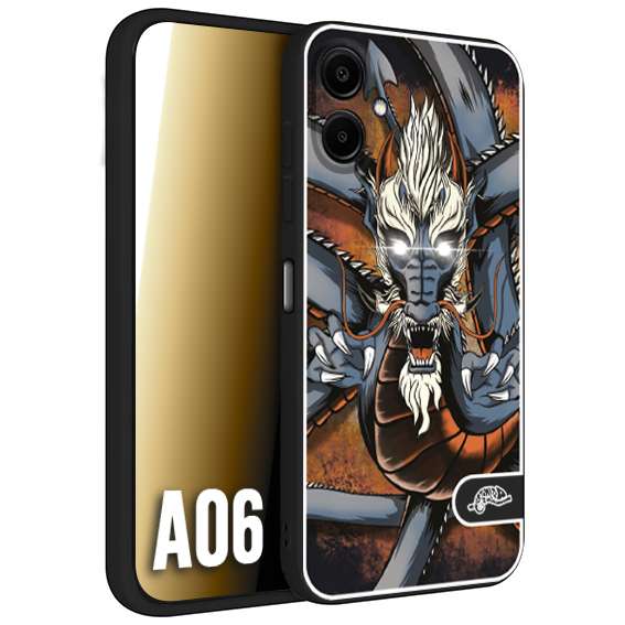 CUSTOMIZZA - Custodia cover nera morbida in tpu compatibile per Samsung A06 drago giapponese tattoo japan dragon