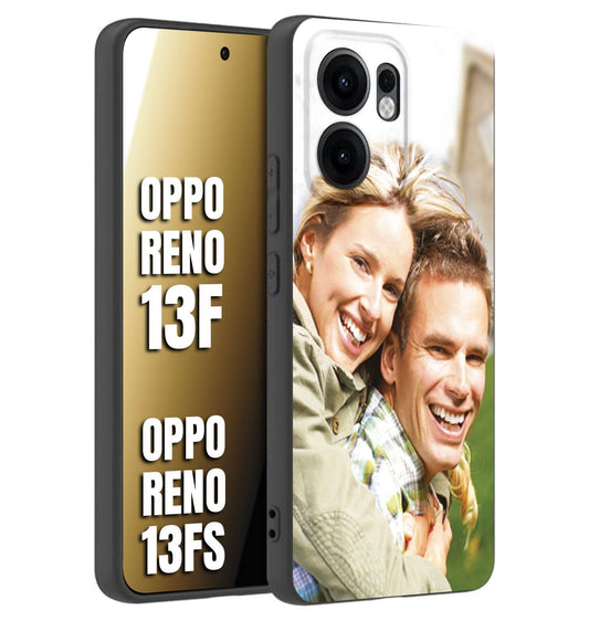 CUSTOMIZZA - Custodia cover nera morbida in tpu compatibile per Oppo Reno 13 F personalizzata con foto immagine scritta a piacere