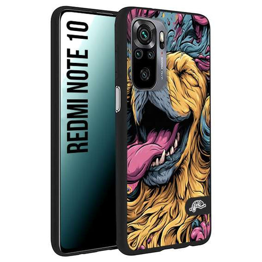 CUSTOMIZZA - Custodia cover nera morbida in tpu compatibile per Xiaomi Redmi Note 10 Negroni cocktail teschio illustrazione rosso arancia ghiaccio piccante street art fumetto
