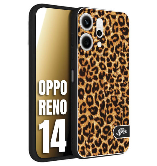 CUSTOMIZZA - Custodia cover nera morbida in tpu compatibile per Oppo Reno 14 leopardato maculato donna marrone leopard brown