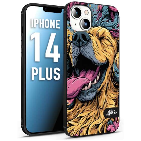 CUSTOMIZZA - Custodia cover nera morbida in tpu compatibile per iPhone 14 PLUS Negroni cocktail teschio illustrazione rosso arancia ghiaccio piccante street art fumetto