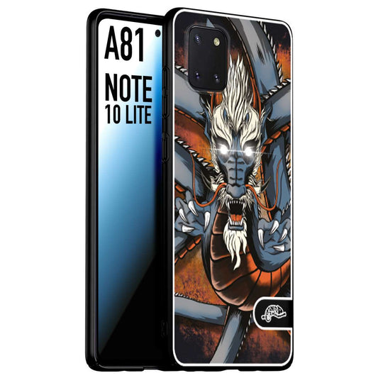 CUSTOMIZZA - Custodia cover nera morbida in tpu compatibile per Samsung A81 - Note 10 Lite drago giapponese tattoo japan dragon