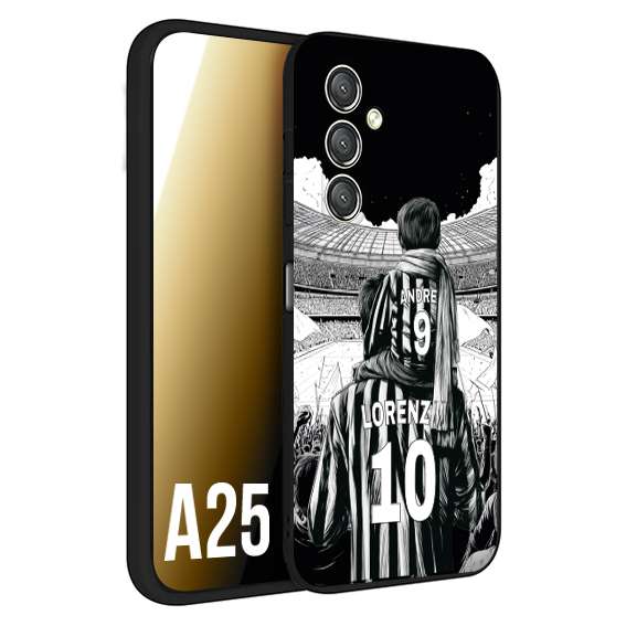 CUSTOMIZZA - Custodia cover nera morbida in tpu compatibile per Samsung A25 personalizzata calcio football nome e numero calciatori bianconeri bianca e nera