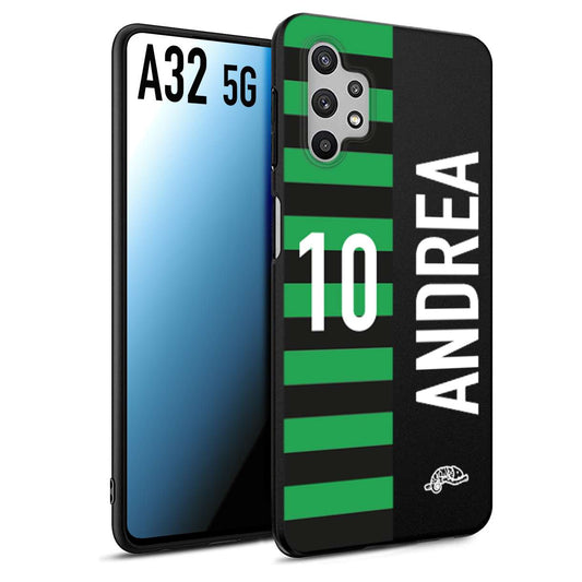 CUSTOMIZZA - Custodia cover nera morbida in tpu compatibile per Samsung A32 5G personalizzata calcio football nome e numero calciatori neroverde