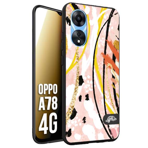 CUSTOMIZZA - Custodia cover nera morbida in tpu compatibile per Oppo A78 4G fiori astratti donna zebrato leopardato fantasia dorata gialla rosa colorata