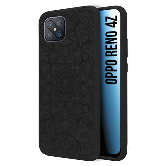 CUSTOMIZZA - Custodia cover nera morbida in tpu compatibile per Oppo Reno 4Z mandala nero fiore vedo non vedo donna