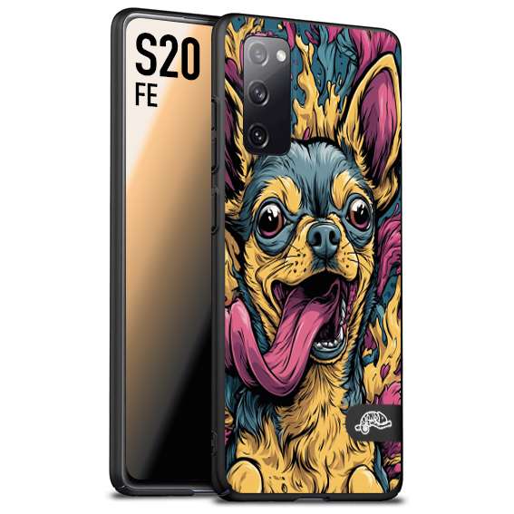CUSTOMIZZA - Custodia cover nera morbida in tpu compatibile per Samsung S20 FE Chihuahua illustrazione cane pop art cane street art cartone animato