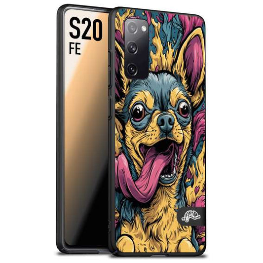 CUSTOMIZZA - Custodia cover nera morbida in tpu compatibile per Samsung S20 FE Chihuahua illustrazione cane pop art cane street art cartone animato