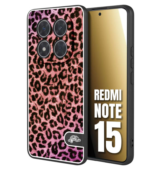 CUSTOMIZZA - Custodia cover nera morbida in tpu compatibile per Xiaomi Redmi Note 15 leopardato maculato donna rosa leopard