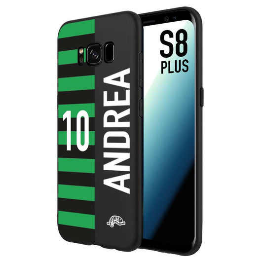 CUSTOMIZZA - Custodia cover nera morbida in tpu compatibile per Samsung S8 PLUS personalizzata calcio football nome e numero calciatori neroverde