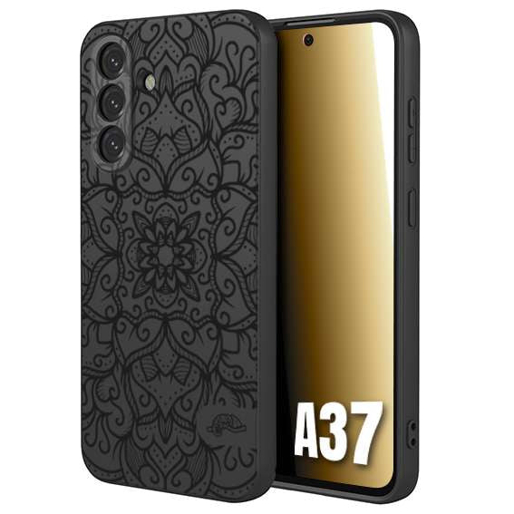 CUSTOMIZZA - Custodia cover nera morbida in tpu compatibile per Samsung A37 mandala nero fiore vedo non vedo donna