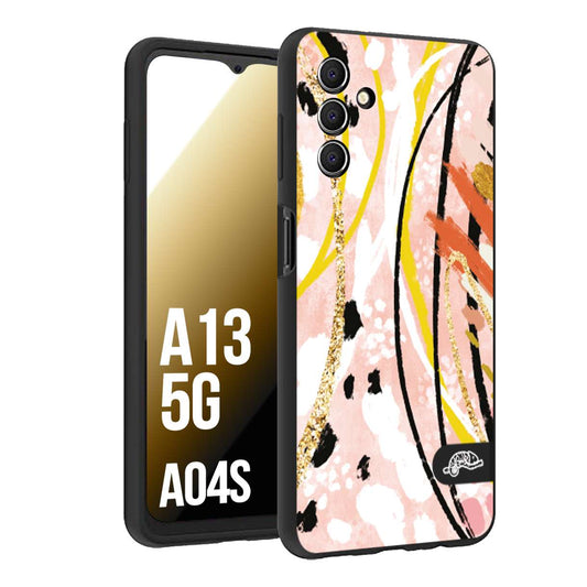 CUSTOMIZZA - Custodia cover nera morbida in tpu compatibile per Samsung A04S - A13 5G fiori astratti donna zebrato leopardato fantasia dorata gialla rosa colorata