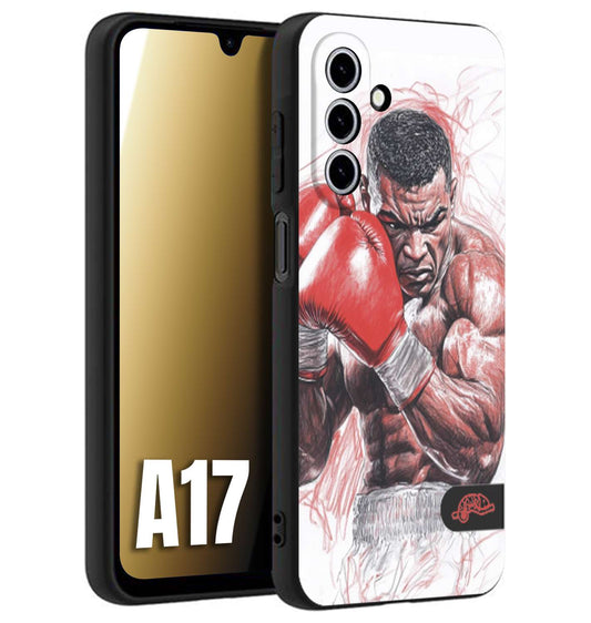 CUSTOMIZZA - Custodia cover nera morbida in tpu compatibile per Samsung A17 pugilato pugili disegno tattoo guantoni boxer pesi massimi iron mike