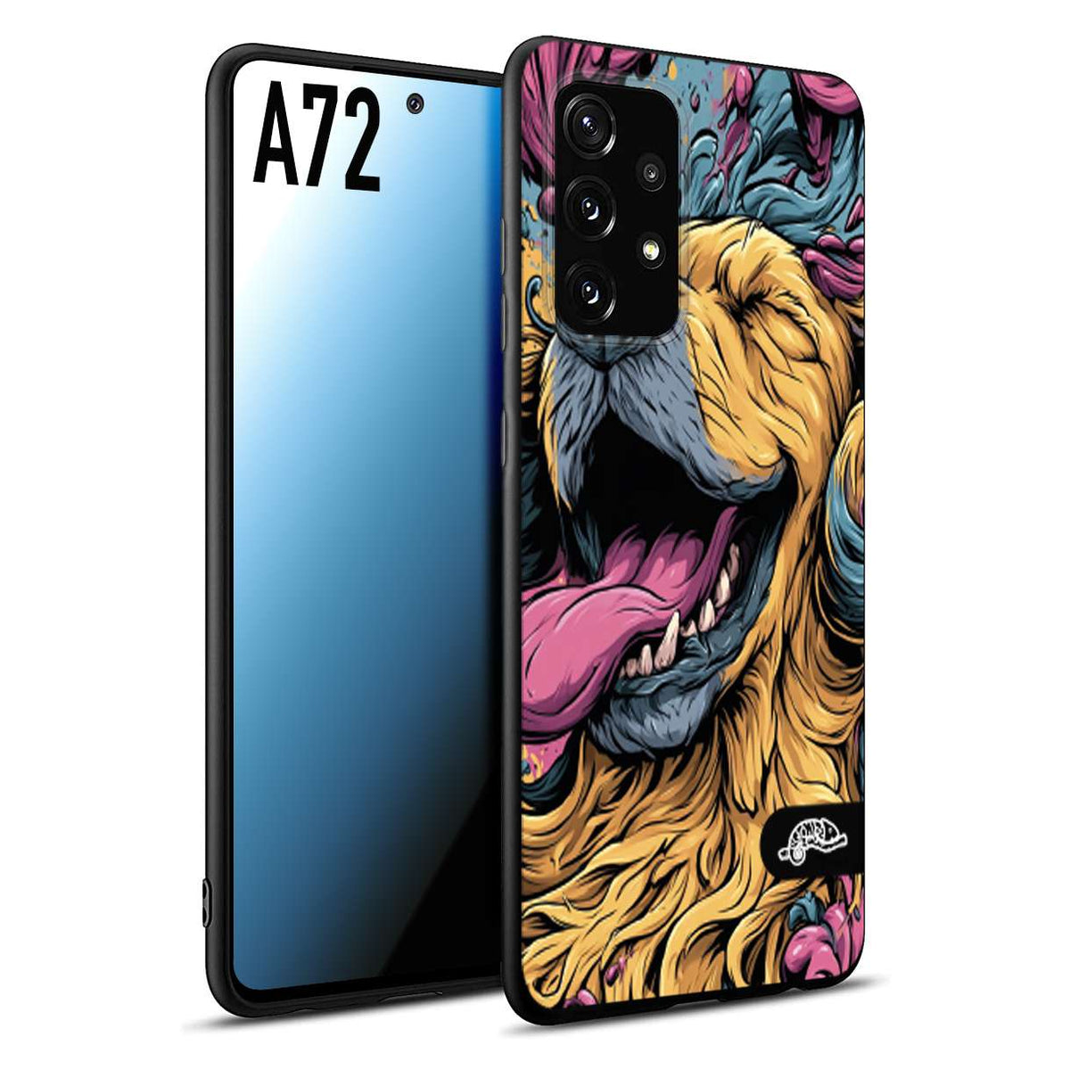 CUSTOMIZZA - Custodia cover nera morbida in tpu compatibile per Samsung A72 Negroni cocktail teschio illustrazione rosso arancia ghiaccio piccante street art fumetto