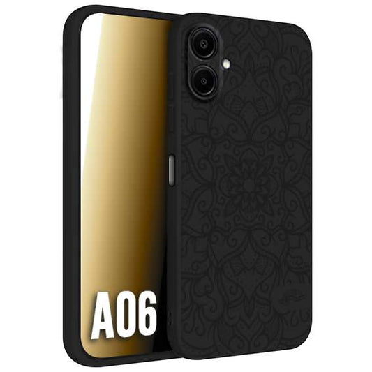 CUSTOMIZZA - Custodia cover nera morbida in tpu compatibile per Samsung A06 mandala nero fiore vedo non vedo donna