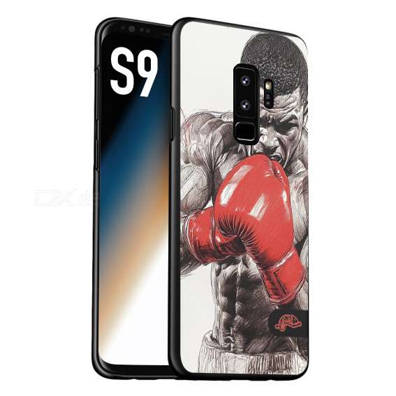 CUSTOMIZZA - Custodia cover nera morbida in tpu compatibile per Samsung S9 pugilato pugili disegno tattoo guantoni box pesi massimi gancio