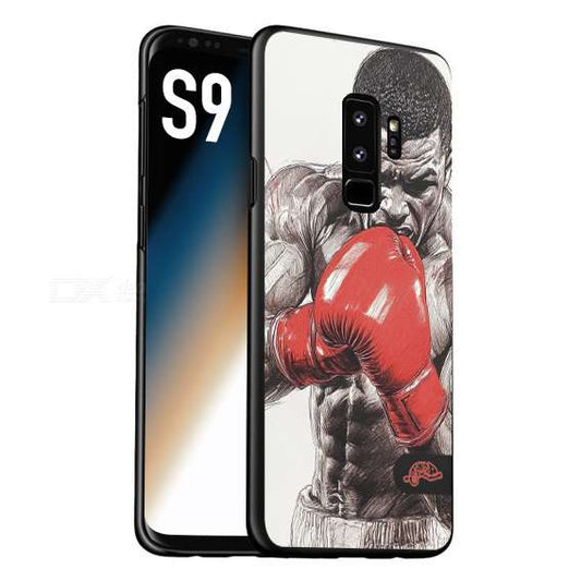 CUSTOMIZZA - Custodia cover nera morbida in tpu compatibile per Samsung S9 pugilato pugili disegno tattoo guantoni box pesi massimi gancio