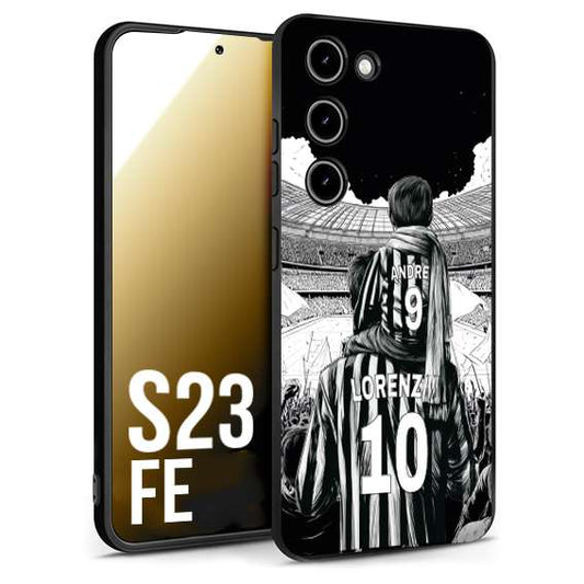 CUSTOMIZZA - Custodia cover nera morbida in tpu compatibile per Samsung S23 FE personalizzata calcio football nome e numero calciatori bianconeri bianca e nera