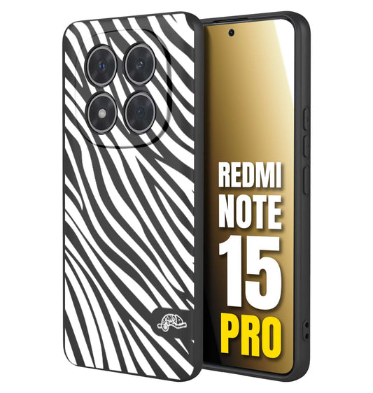 CUSTOMIZZA - Custodia cover nera morbida in tpu compatibile per Xiaomi Redmi Note 15 PRO zebrata maculata a rilievo soft touch donna bianca