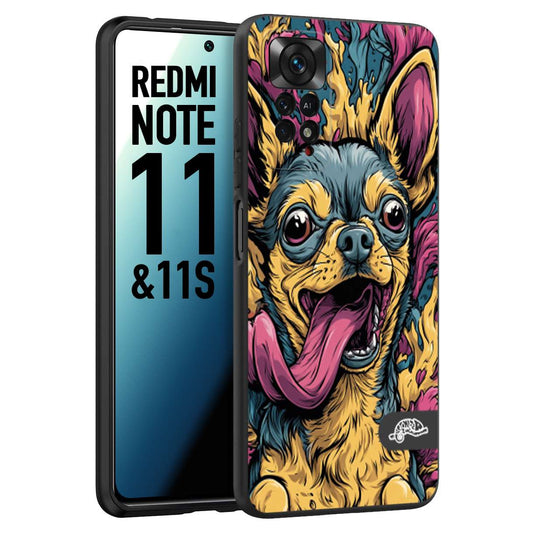 CUSTOMIZZA - Custodia cover nera morbida in tpu compatibile per Xiaomi Redmi Note 11 -  Note 11S Chihuahua illustrazione cane pop art cane street art cartone animato