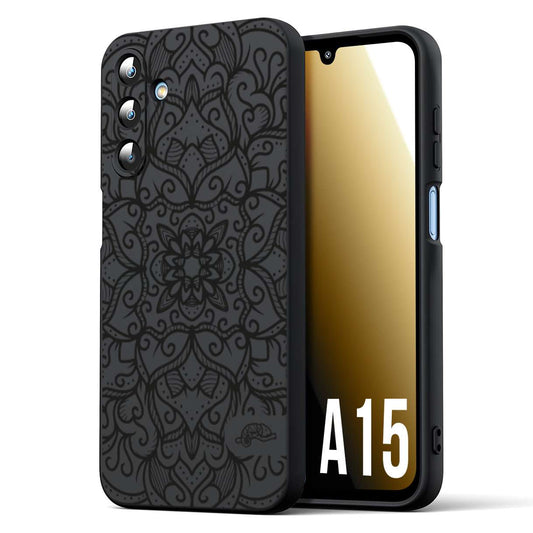 CUSTOMIZZA - Custodia cover nera morbida in tpu compatibile per Samsung A15 5G mandala nero fiore vedo non vedo donna