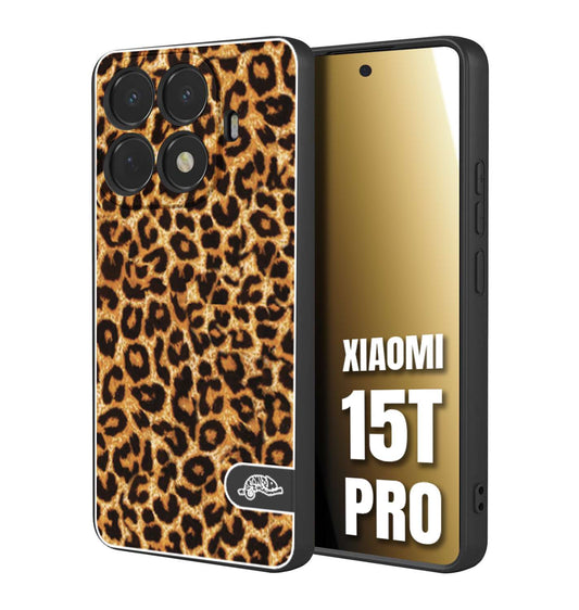 CUSTOMIZZA - Custodia cover nera morbida in tpu compatibile per Xiaomi 15T PRO leopardato maculato donna marrone leopard brown