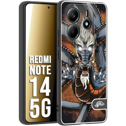 CUSTOMIZZA - Custodia cover nera morbida in tpu compatibile per Xiaomi Redmi Note 14 5G drago giapponese tattoo japan dragon