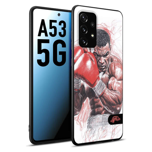 CUSTOMIZZA - Custodia cover nera morbida in tpu compatibile per Samsung A53 5G pugilato pugili disegno tattoo guantoni boxer pesi massimi iron mike