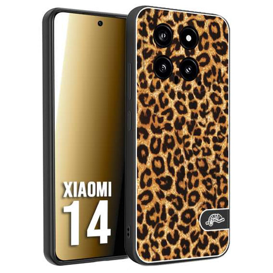 CUSTOMIZZA - Custodia cover nera morbida in tpu compatibile per Xiaomi 14 leopardato maculato donna marrone leopard brown
