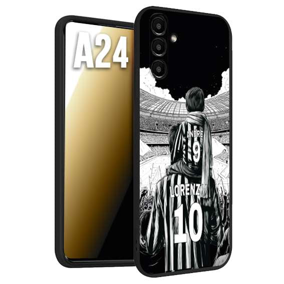 CUSTOMIZZA - Custodia cover nera morbida in tpu compatibile per Samsung A24 personalizzata calcio football nome e numero calciatori bianconeri bianca e nera