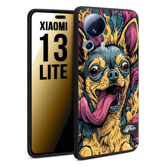 CUSTOMIZZA - Custodia cover nera morbida in tpu compatibile per Xiaomi 13 LITE Chihuahua illustrazione cane pop art cane street art cartone animato