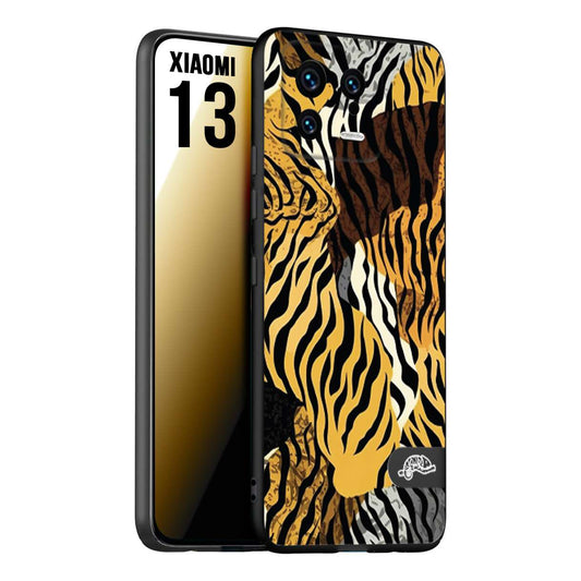 CUSTOMIZZA - Custodia cover nera morbida in tpu compatibile per Xiaomi 13 leopardato tigrato tiger colorata donna fashion estate