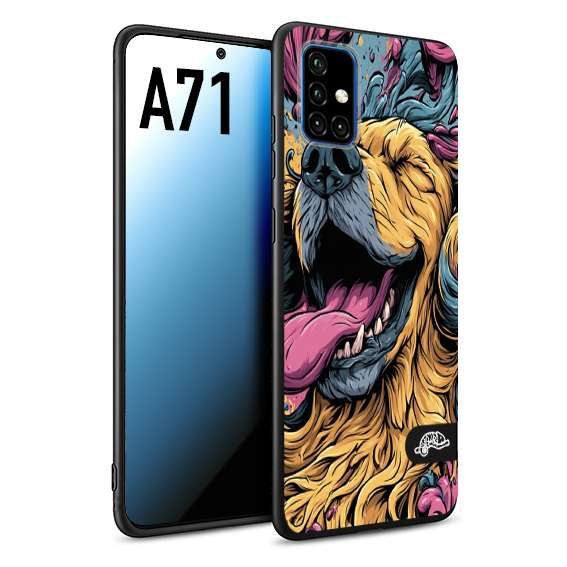 CUSTOMIZZA - Custodia cover nera morbida in tpu compatibile per Samsung A71 Golden Retriever illustrazione cane pop art cane street art cartone animato