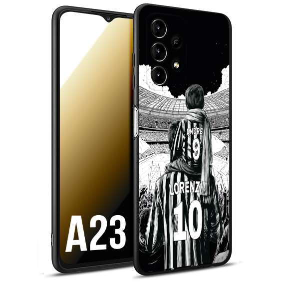 CUSTOMIZZA - Custodia cover nera morbida in tpu compatibile per Samsung A23 personalizzata calcio football nome e numero calciatori bianconeri bianca e nera