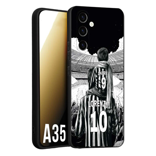 CUSTOMIZZA - Custodia cover nera morbida in tpu compatibile per Samsung A35 5G personalizzata calcio football nome e numero calciatori bianconeri bianca e nera