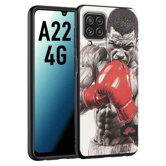 CUSTOMIZZA - Custodia cover nera morbida in tpu compatibile per Samsung A22 4G pugilato pugili disegno tattoo guantoni box pesi massimi gancio
