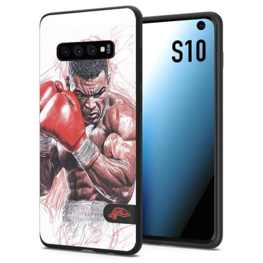 CUSTOMIZZA - Custodia cover nera morbida in tpu compatibile per Samsung S10 pugilato pugili disegno tattoo guantoni boxer pesi massimi iron mike