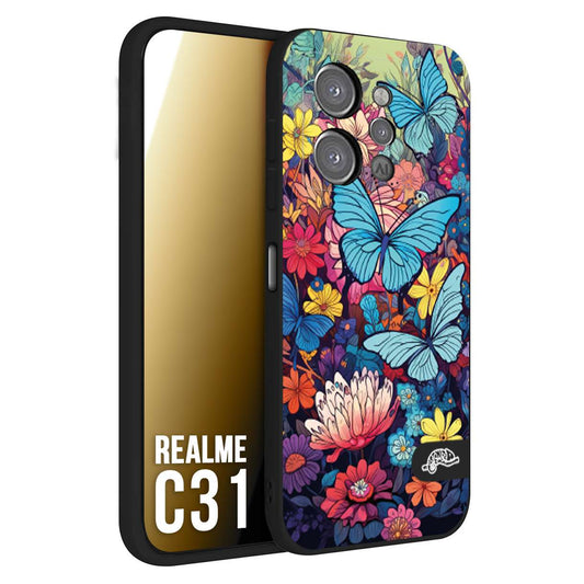 CUSTOMIZZA - Custodia cover nera morbida in tpu compatibile per Oppo Reno 10 5G - 10 PRO 5G farfalle butterfly moderno donna disegnate gialla blu rosa