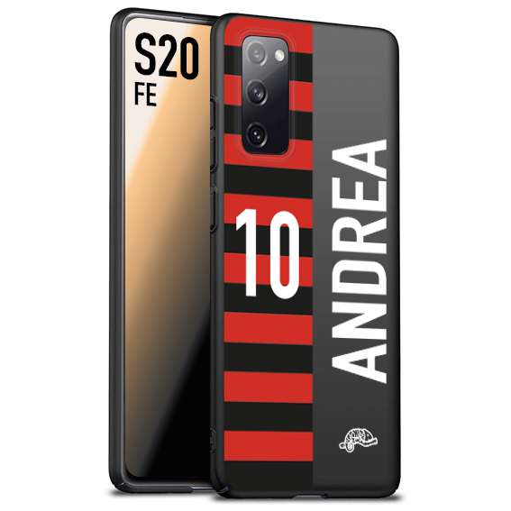 CUSTOMIZZA - Custodia cover nera morbida in tpu compatibile per Samsung S20 FE personalizzata calcio football nome e numero calciatori rossonera