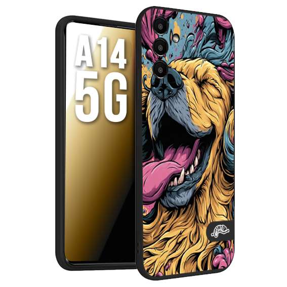 CUSTOMIZZA - Custodia cover nera morbida in tpu compatibile per Samsung A14 5G Golden Retriever illustrazione cane pop art cane street art cartone animato