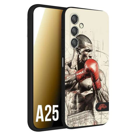 CUSTOMIZZA - Custodia cover nera morbida in tpu compatibile per Samsung A25 pugilato pugili disegno tattoo guantoni box sport ring