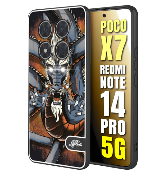 CUSTOMIZZA - Custodia cover nera morbida in tpu compatibile per Xiaomi Redmi Note 14 PRO 5G drago giapponese tattoo japan dragon