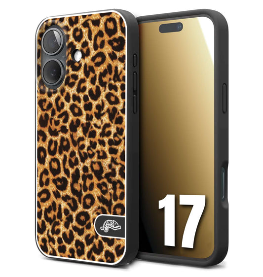 CUSTOMIZZA - Custodia cover nera morbida in tpu compatibile per iPhone 17 leopardato maculato donna marrone leopard brown