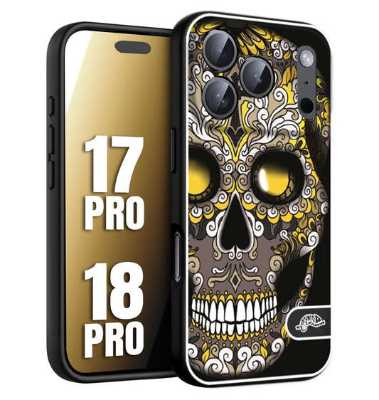 CUSTOMIZZA - Custodia cover nera morbida in tpu compatibile per iPhone 17 PRO - 18 PRO effetto marmo marble verde green venature dorato pietra