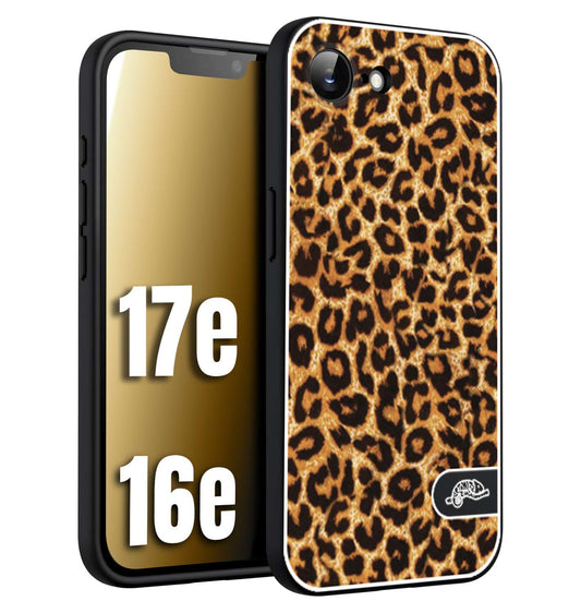 CUSTOMIZZA - Custodia cover nera morbida in tpu compatibile per iPhone 16E - 17E leopardato maculato donna marrone leopard brown