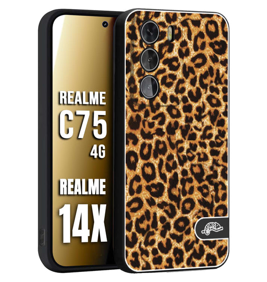 CUSTOMIZZA - Custodia cover nera morbida in tpu compatibile per Realme 14X - C75 4G leopardato maculato donna marrone leopard brown