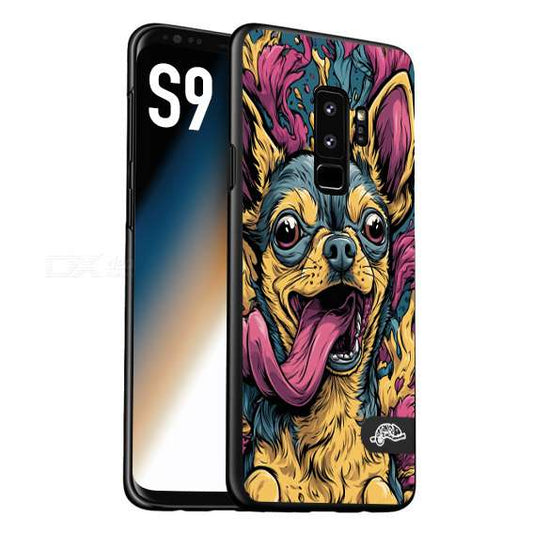 CUSTOMIZZA - Custodia cover nera morbida in tpu compatibile per Samsung S9 Chihuahua illustrazione cane pop art cane street art cartone animato