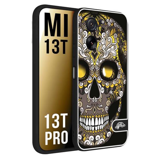 CUSTOMIZZA - Custodia cover nera morbida in tpu compatibile per Xiaomi 13T - 13T PRO effetto marmo marble verde green venature dorato pietra