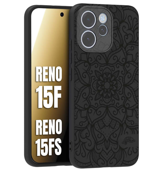 CUSTOMIZZA - Custodia cover nera morbida in tpu compatibile per Oppo Reno 15 F - Reno 15 FS mandala nero fiore vedo non vedo donna